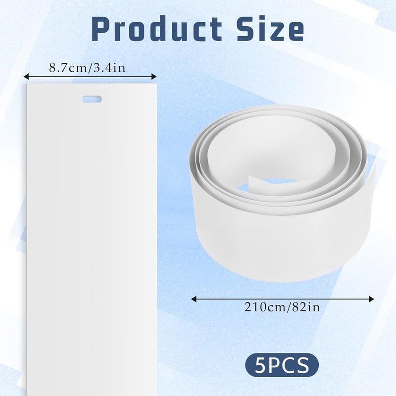 Bruislard 5 عبوات 82.5" × 3.5" شرائح ستائر عمودية بديلة من PVC، شرائح بديلة للستائر للأبواب الزجاجية المنزلقة، النوافذ، انسيابية منحنية - Image 2